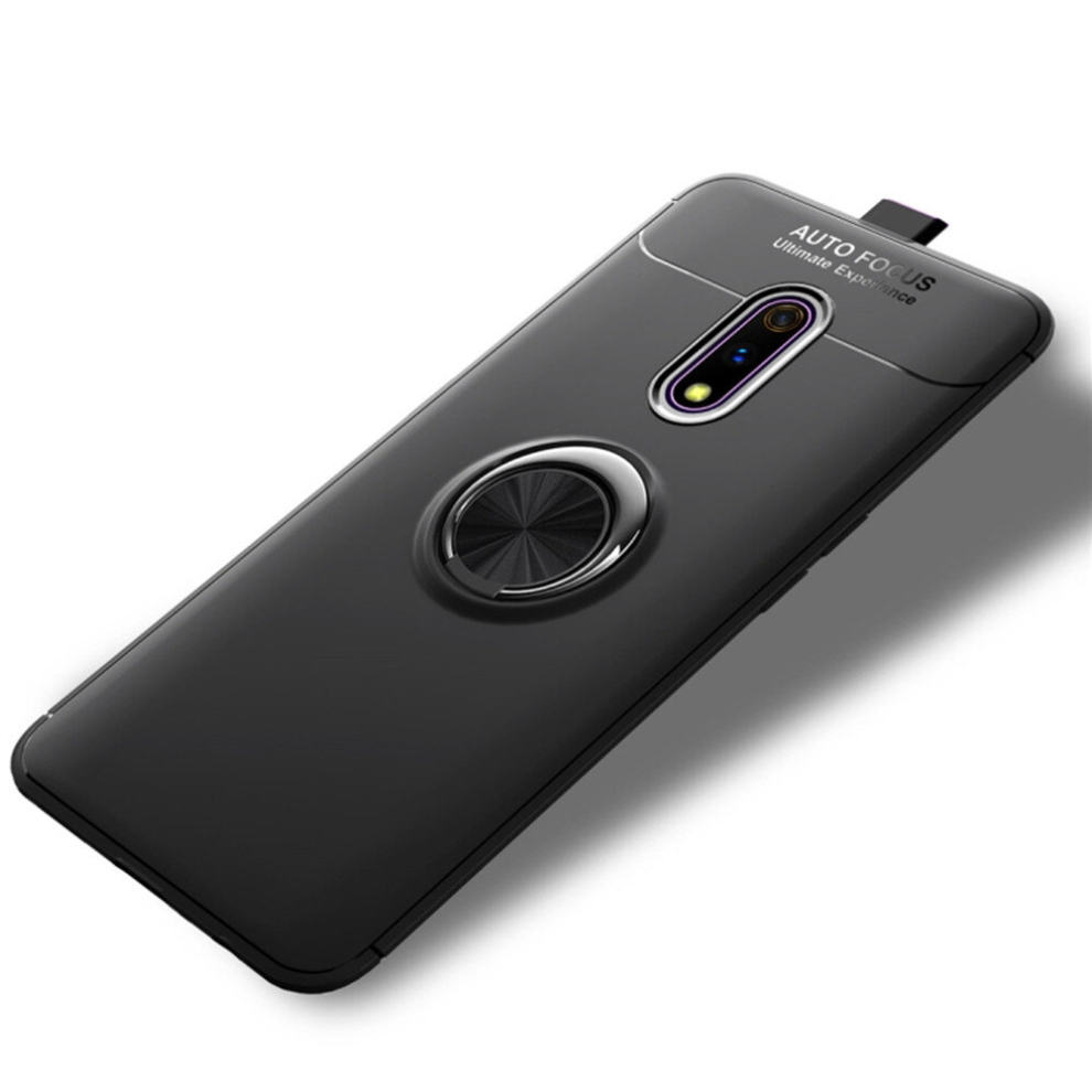 Metal Ring Holder 360 Degree Rotating Tpu Case For Oppo Realme X / K3(Black+Black) Black 8881471545182