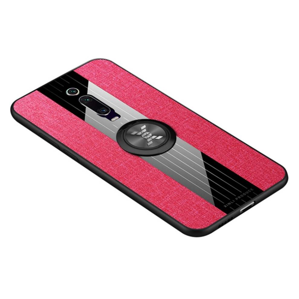 For Xiaomi Mi 9T / Mi K20 Xinli Stitching Cloth Texture Shockproof Tpu Protective Case With Ring Holder(Red) Red 8881471546714