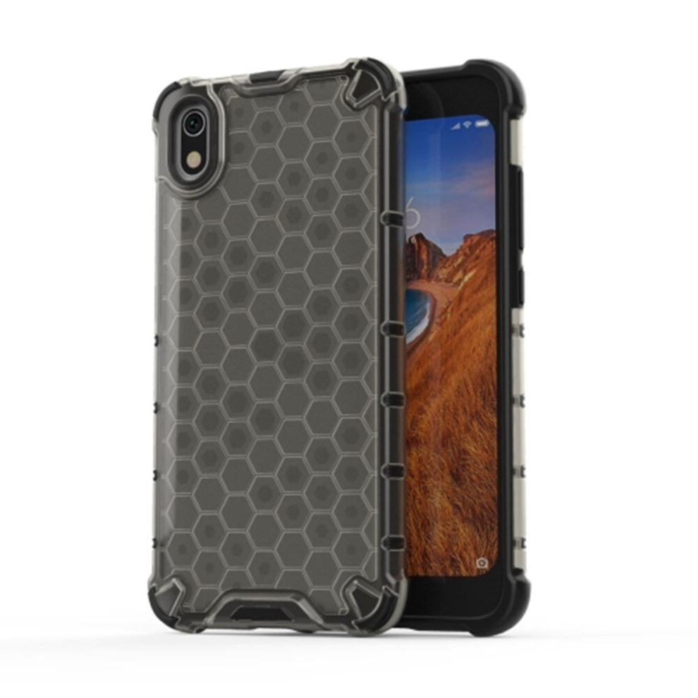 2 Pcs For Xiaomi Redmi 7A Shockproof Honeycomb Pc + Tpu Case (Black) Black 8881471542204