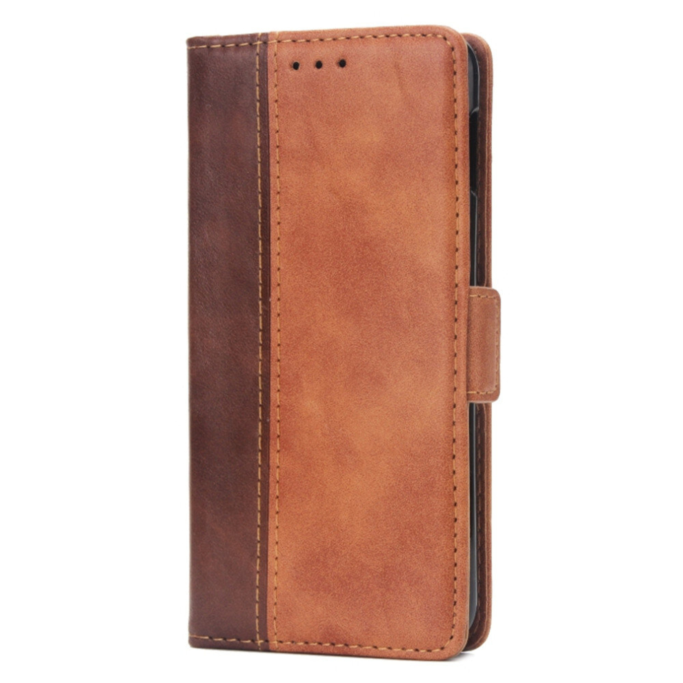 For Galaxy S10 Retro Texture Contrast Color Splicing Horizontal Flip Tpu + Pu Leather Case With Card Slots & Holder & Wallet(Brown) Brown 8881471546332