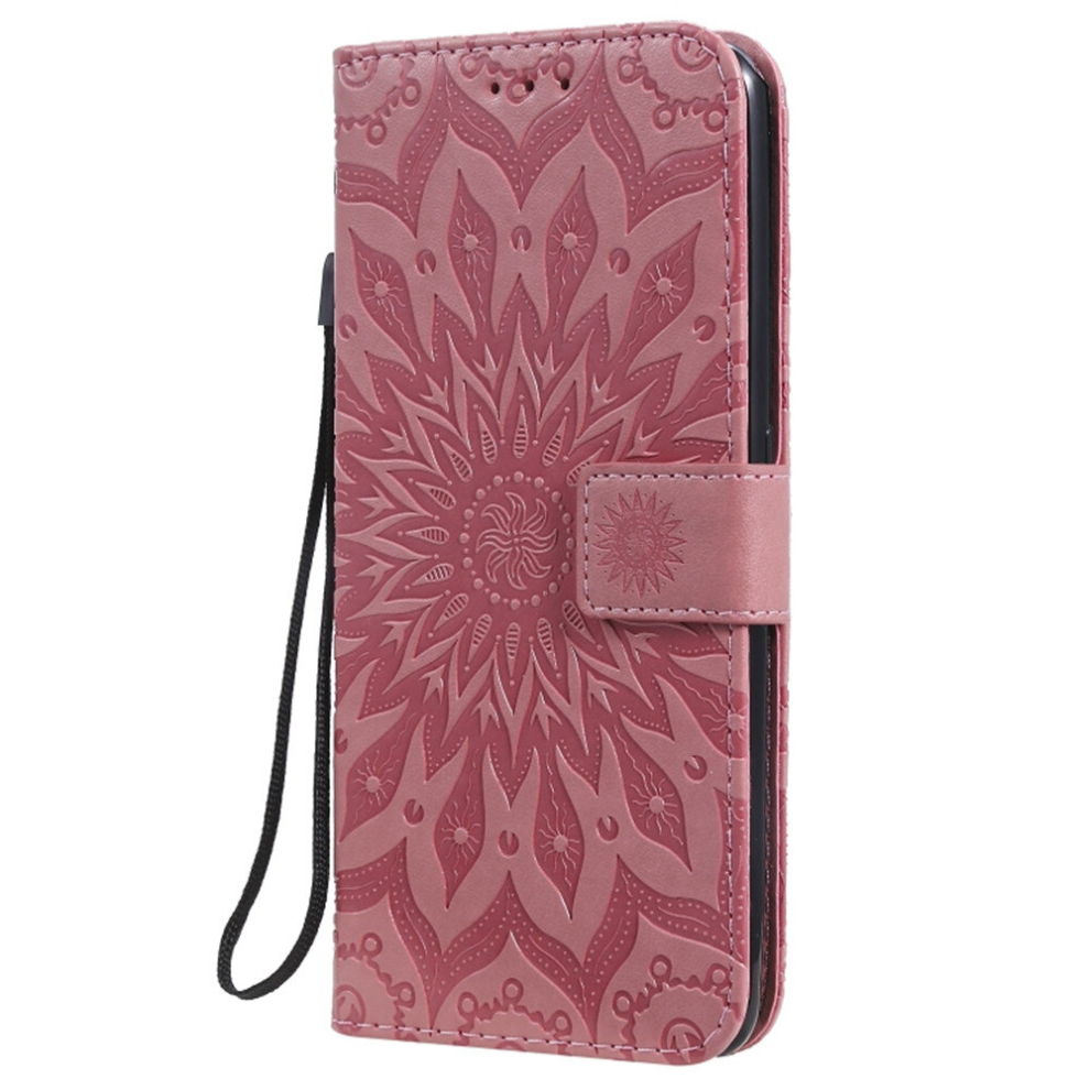 Pressed Printing Sunflower Pattern Horizontal Flip Pu Leather Case For Galaxy A80, With Holder & Card Slots & Wallet & Lanyard (Pink) Pink 8881471544130