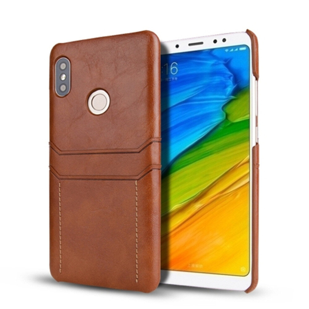 For Xiaomi Redmi Note 5 Pro Calf Texture Pu + Pc Protective Case With Card Slots(Brown) Brown 8881471549289
