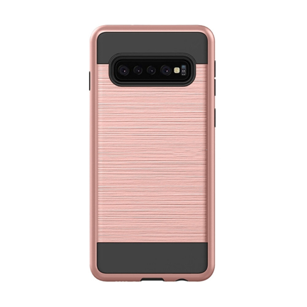 2Pcs Brushed Texture Pc + Tpu Protective Case For Galaxy S10 (Rose ) Gold 8881471546523