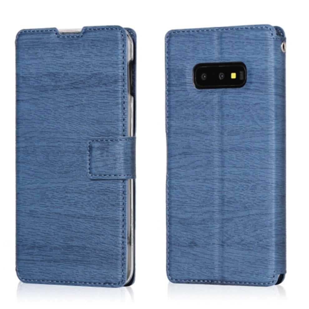For Galaxy S10e Ultra-Thin Tree Texture Horizontal Flip Tpu + Pu Leather Case, With Card Slots & Holder & Lanyard(Blue) Blue 8881471540385