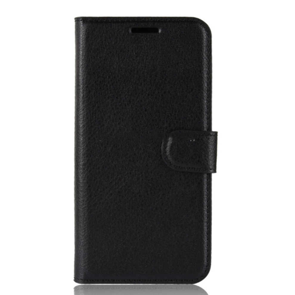 2Pcs For Galaxy A6+ 2018 Litchi Texture Horizontal Flip Leather Case With Holder & Card Slots & Wallet(Black) Black 8881471541245