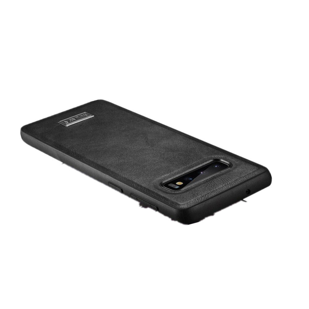 Shockproof Tpu + Handmade Leather Case For Galaxy S10(Black) Black 8881471546899