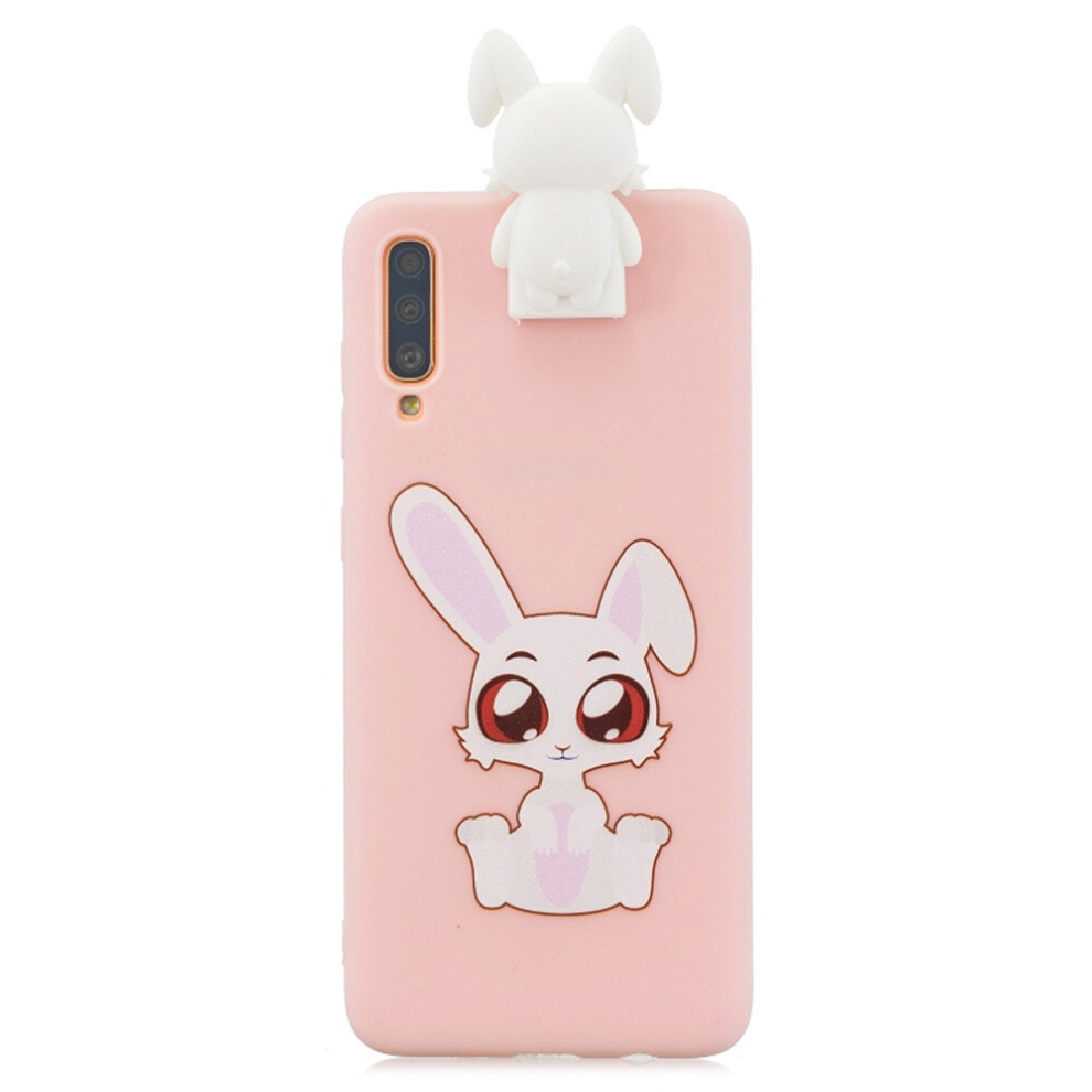 2 Pcs For Galaxy A70 Cartoon Shockproof Tpu Protective Case With Holder(Rabbit) 8881471549142