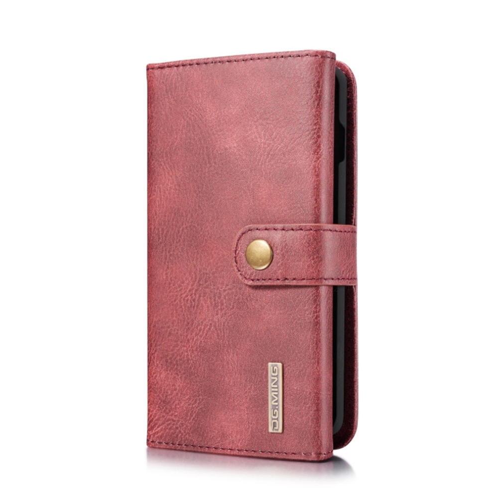 For Galaxy S10 Dg.ming Triple Fold Crazy Horse Texture Magnetic Horizontal Flip Leather Case With Holder & Card Slots & Wallet(Red) Red 8881471545212