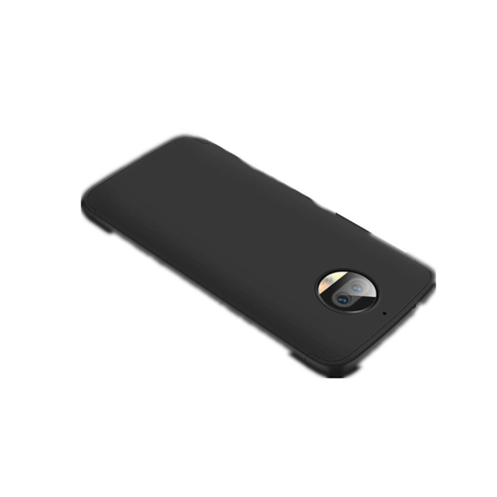 For Motorola Moto G5s Plus Three Stage Splicing 360 Degree Full Coverage Pc Protective Case Back Cover(Black) Black 8881471543614