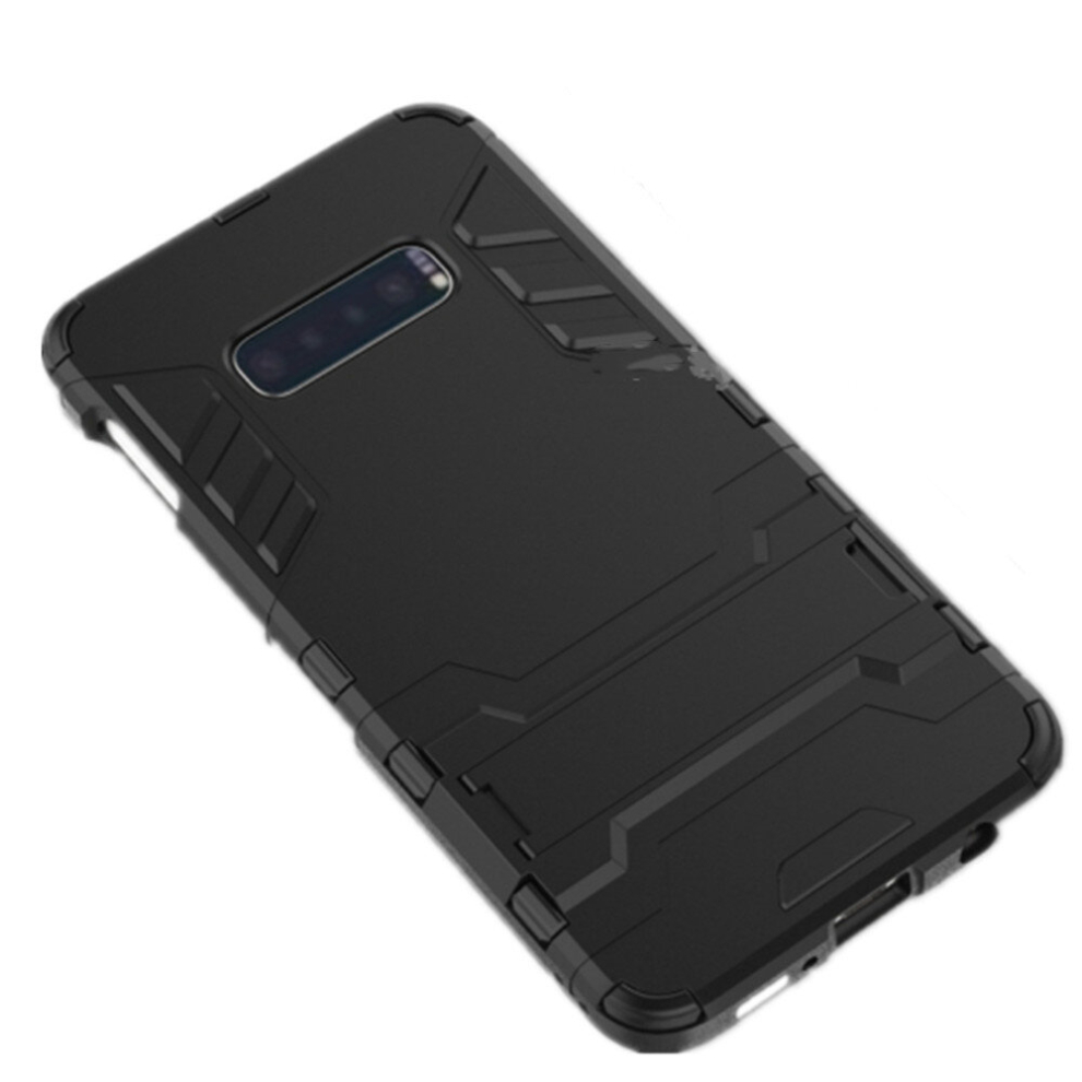 2 Pcs Shockproof Pc + Tpu Case For Galaxy S10e, With Holder(Black) Black 8881471546929
