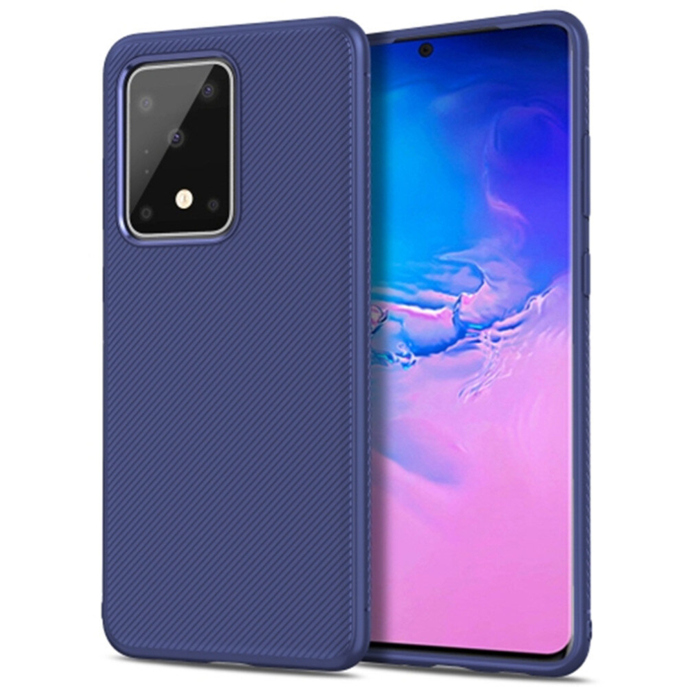 For Galaxy S11+ Lenuo Leshen Series Stripe Texture Tpu Case(Dark ) Blue 8881471542389