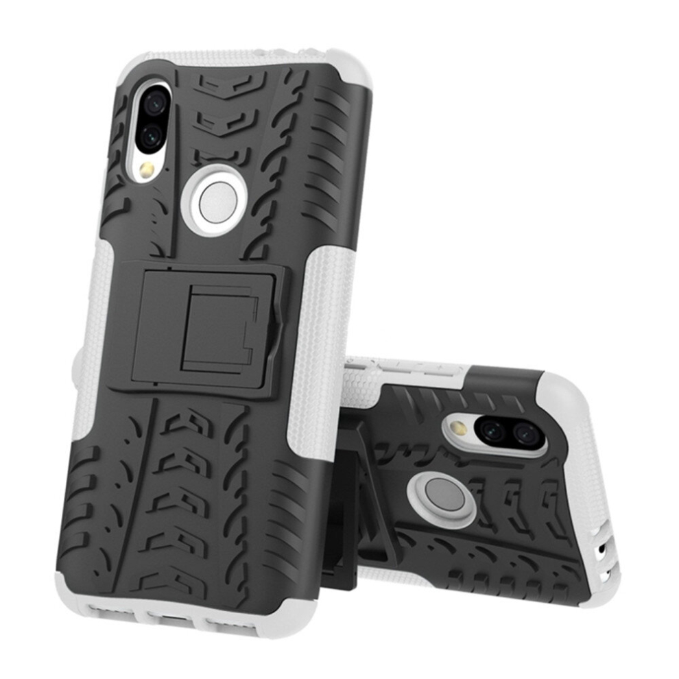 Tire Texture Tpu+Pc Shockproof Protective Case For Xiaomi Redmi 7, With Holder (White) White 8881471549852