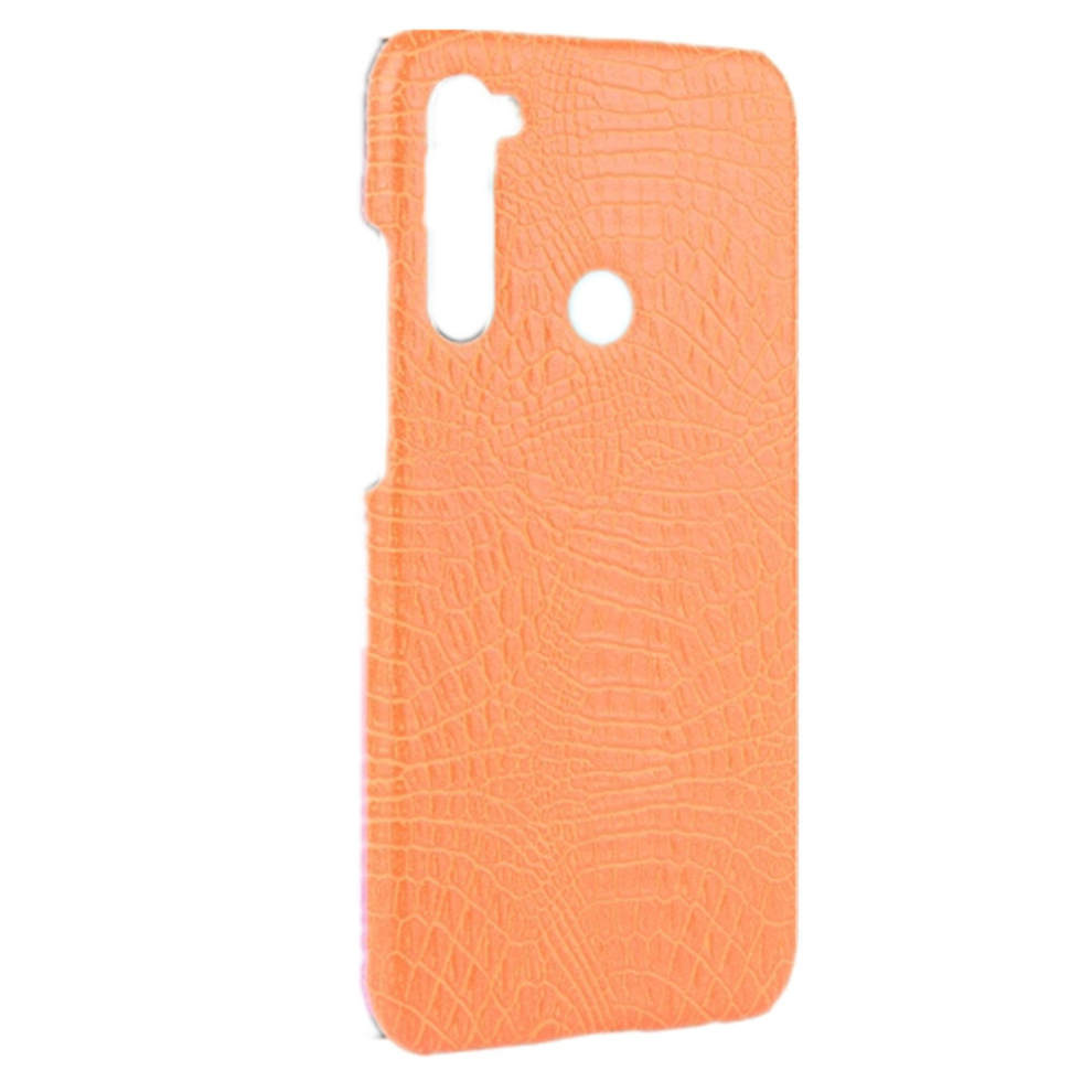 2Pcs For Xiaomi Redmi Note 8 Shockproof Crocodile Texture Pc + Pu Case(Orange) Orange 8881471542426