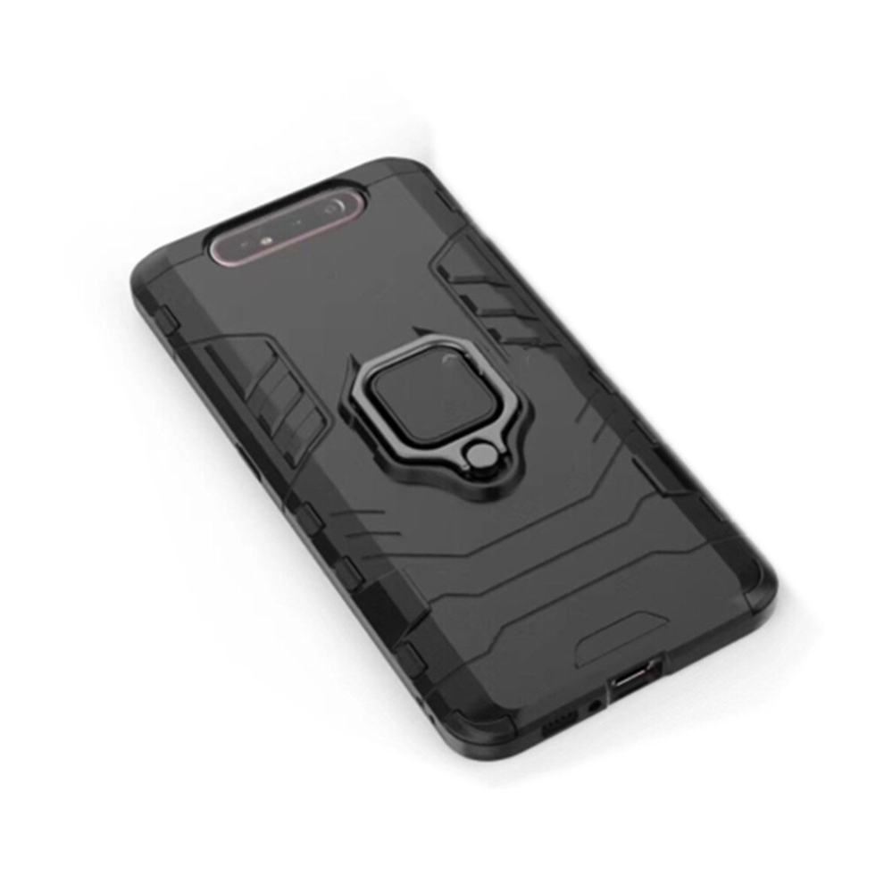 Pc + Tpu Shockproof Protective Case For Galaxy A90, With Magnetic Ring Holder(Black) Black 8881471544420