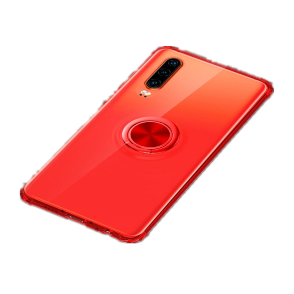 Ultra-Thin Tpu Protective Case For Huawei P30 With 360 Degree Rotation Holder(Red) Red 8881471541368