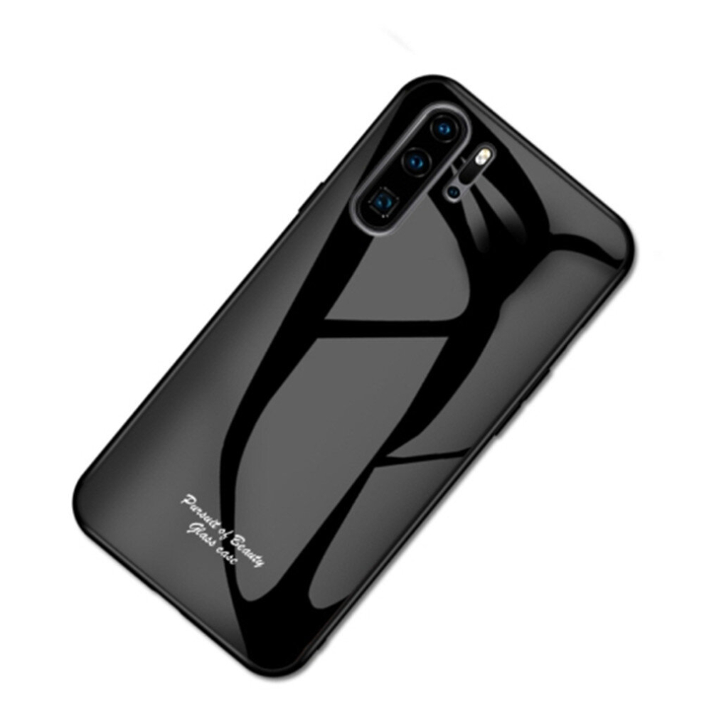 2Pcs For Huawei P30 Pro Macaron Glass + Tpu Case(Black) Black 8881471540910