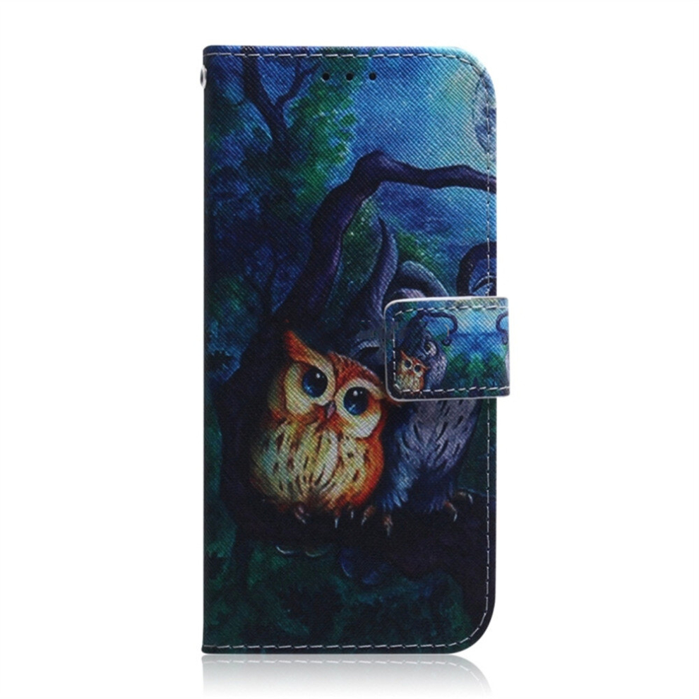 Oil Painting Owl Pattern Coloured Drawing Horizontal Flip Leather Case For Motorola Moto G7 / Moto G7 Plus, With Holder & Card Slots & Wallet 8881471544338