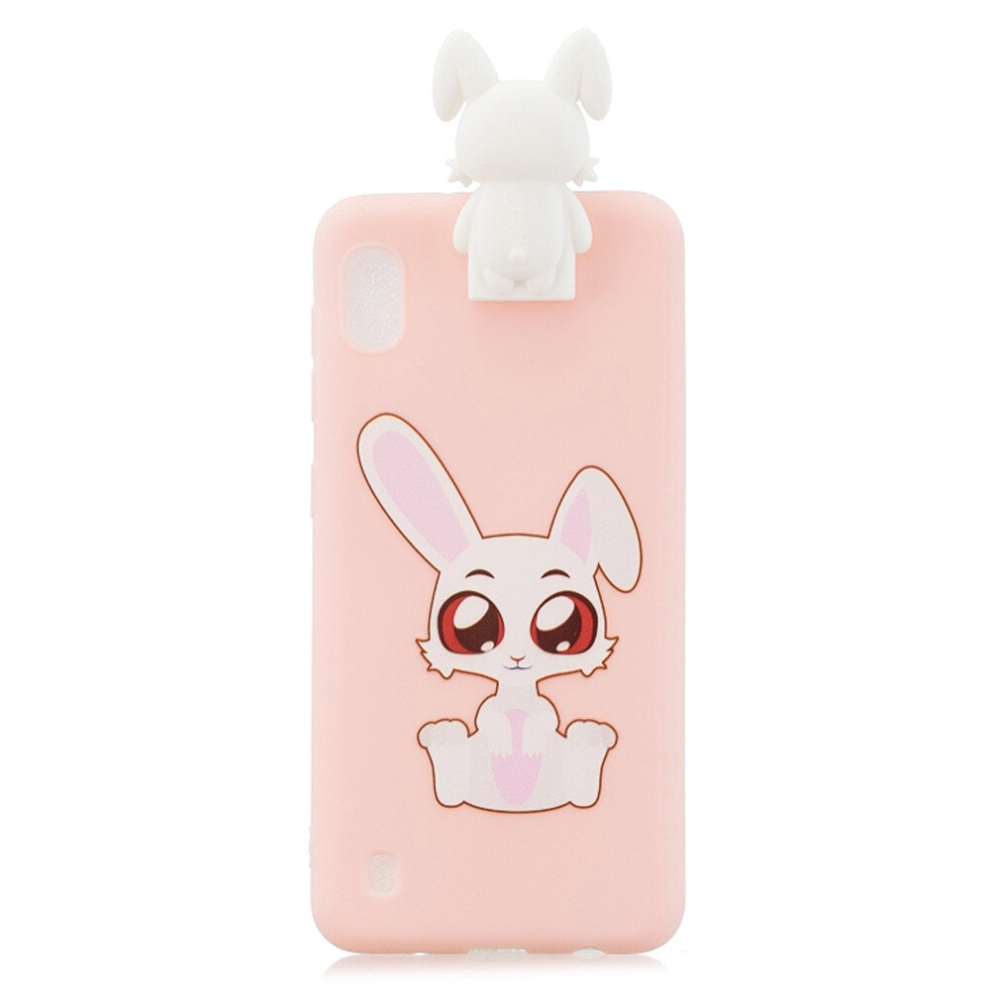 2 Pcs For Galaxy A10 Cartoon Shockproof Tpu Protective Case With Holder(Rabbit) 8881471546660