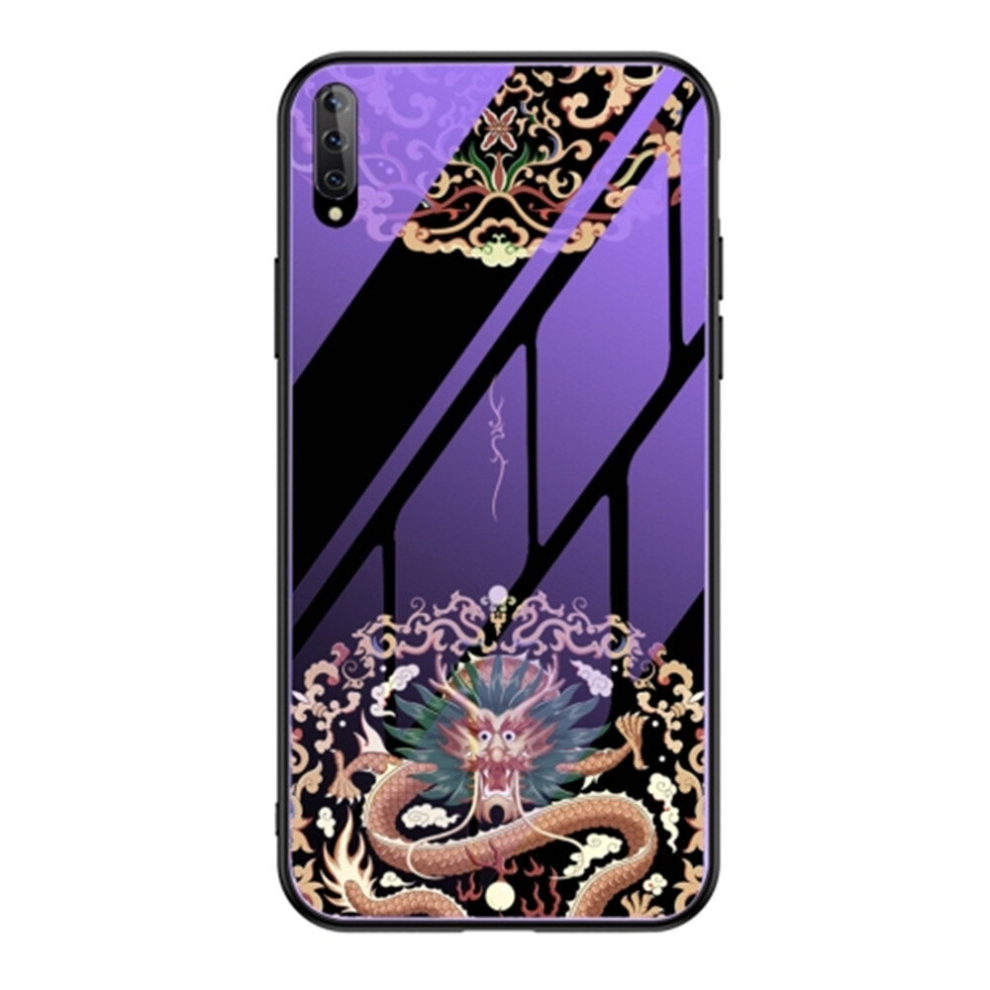 For Vivo Iqoo Neo / Y7s Luminous Painting Glass + Tpu Protective Case(Dragon) 8881471544925