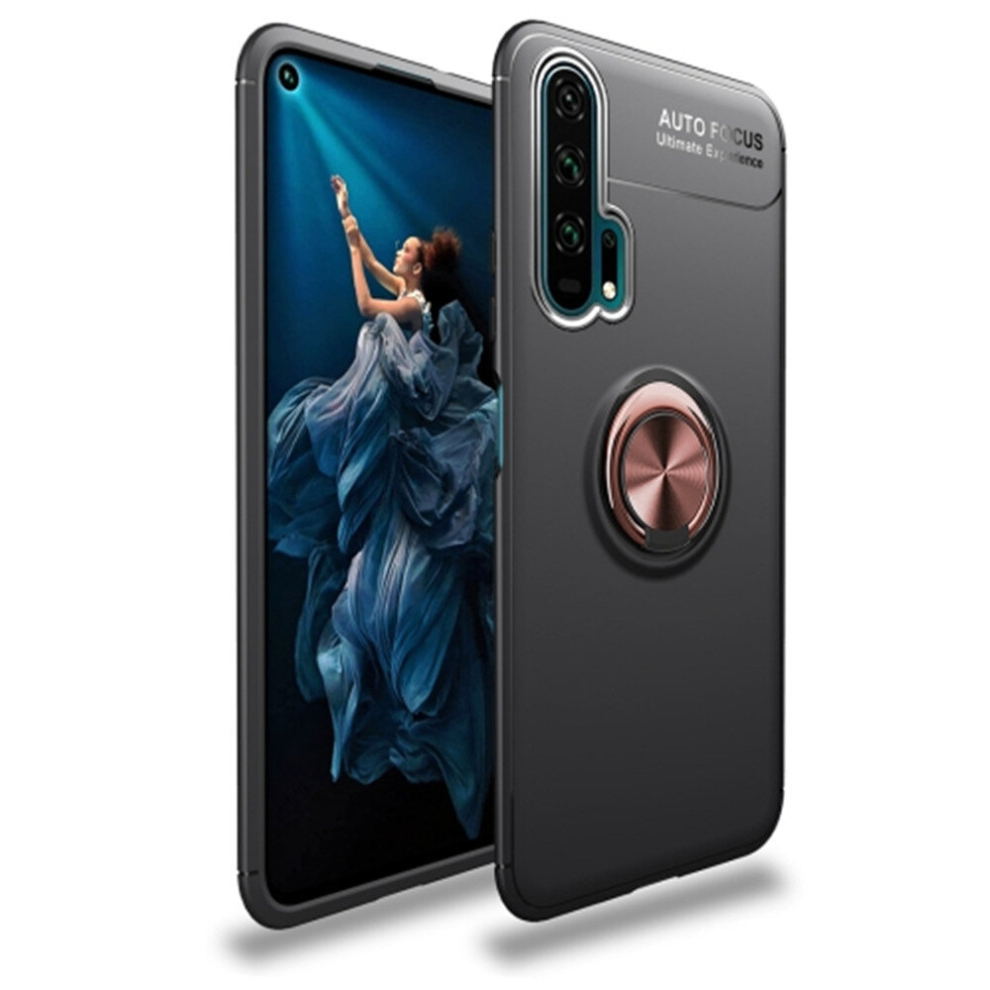 Metal Ring Holder 360 Degree Rotating Tpu Case For Huawei Honor 20 Pro(Black+Rose ) Gold 8881471544307