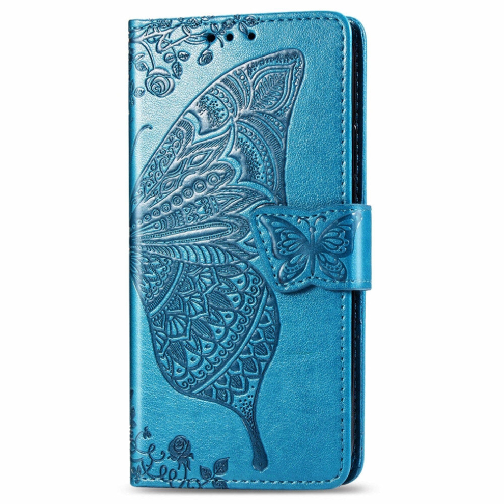 For Xiaomi Redmi K30 Butterfly Love Flower Embossed Horizontal Flip Leather Case With Bracket / Card Slot / Wallet / Lanyard(Blue) Blue 8881471546615