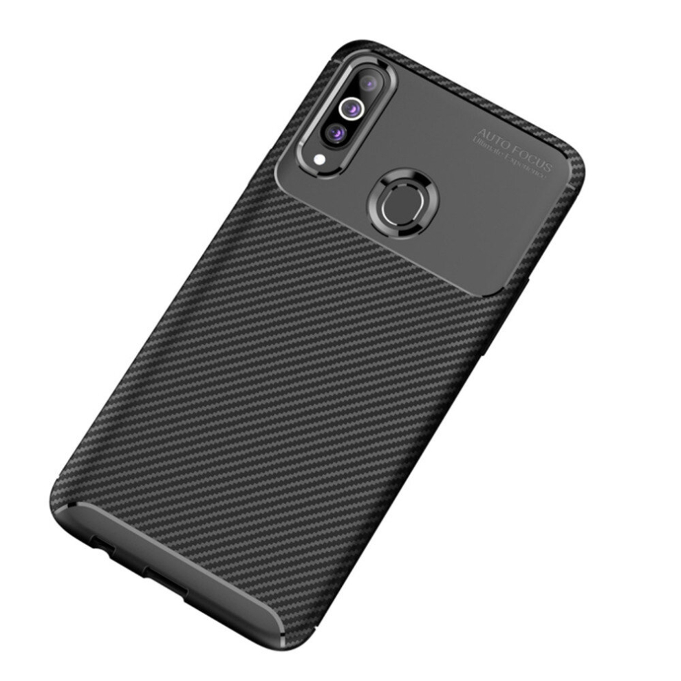 2 Pcs Beetle Series Carbon Fiber Texture Shockproof Tpu Case For Galaxy A20s(Black) Black 8881471542716