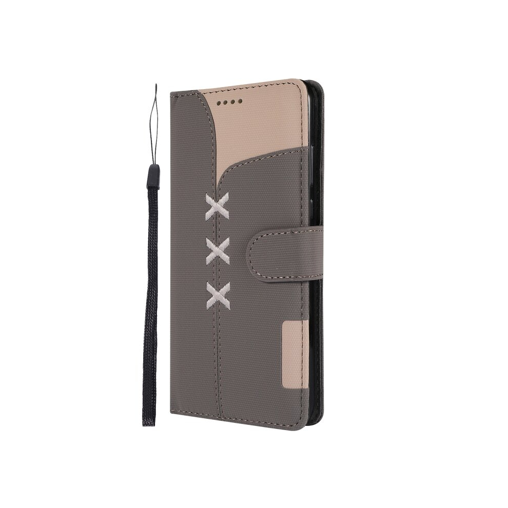 Fabric Stitching Embroidery Horizontal Flip Leather Case With Holder & Card Slots & Wallet For Huawei P30 Lite(Grey) Grey 8881471544147