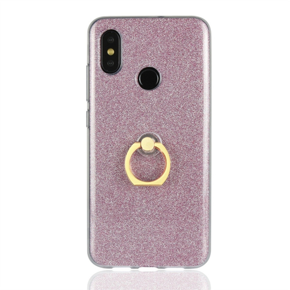 For Xiaomi Mi 8 Glittery Powder Shockproof Tpu Protective Case With Ring Holder(Pink) Pink 8881471546707
