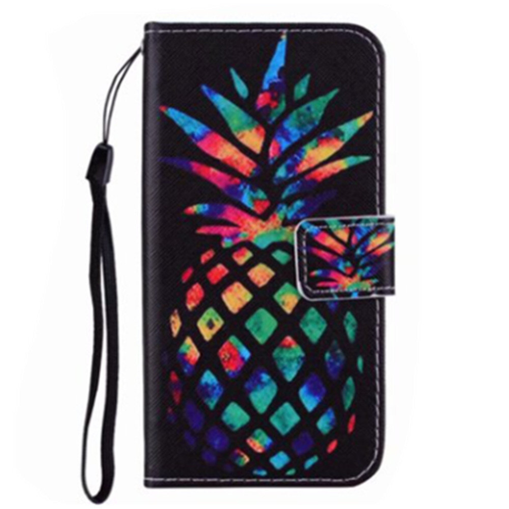 Colorful Pineapple Pattern Colored Drawing Horizontal Flip Leather Case For Galaxy S10e, With Holder & Card Slots & Wallet & Lanyard 8881471549838