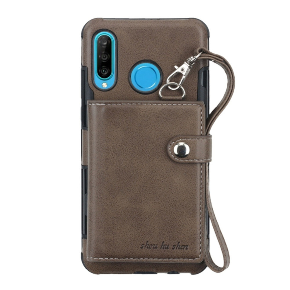 For Huawei P30 Lite Shockproof Pc + Tpu Protective Case, With Card Slots & Wallet & Photo Frame & Lanyard 8881471547124