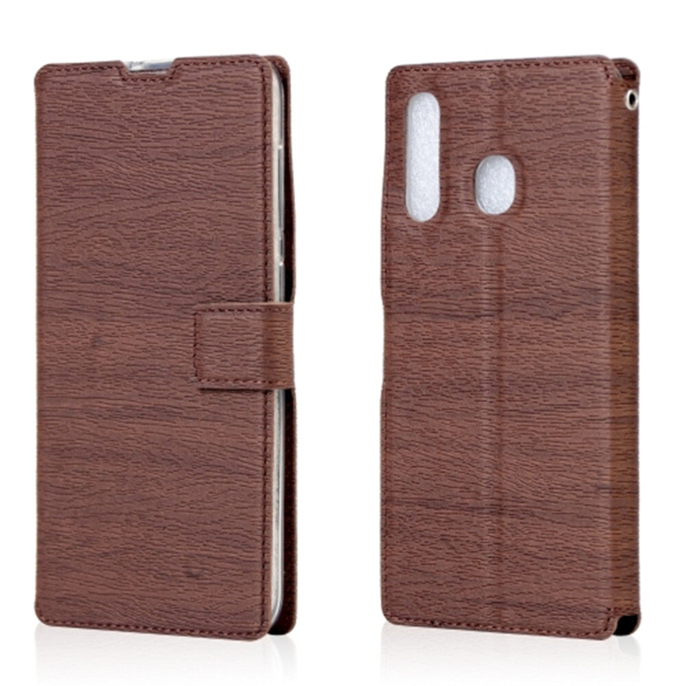 For Galaxy A40 Ultra-Thin Tree Texture Horizontal Flip Tpu + Pu Leather Case, With Card Slots & Holder & Lanyard(Brown) Brown 8881471546974