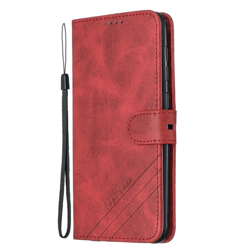 For Galaxy A40 Matching Color Frosted Texture Horizontal Flip Pu Leather Case With Holder & Card Slots & Lanyard(Red) Red 8881471547070