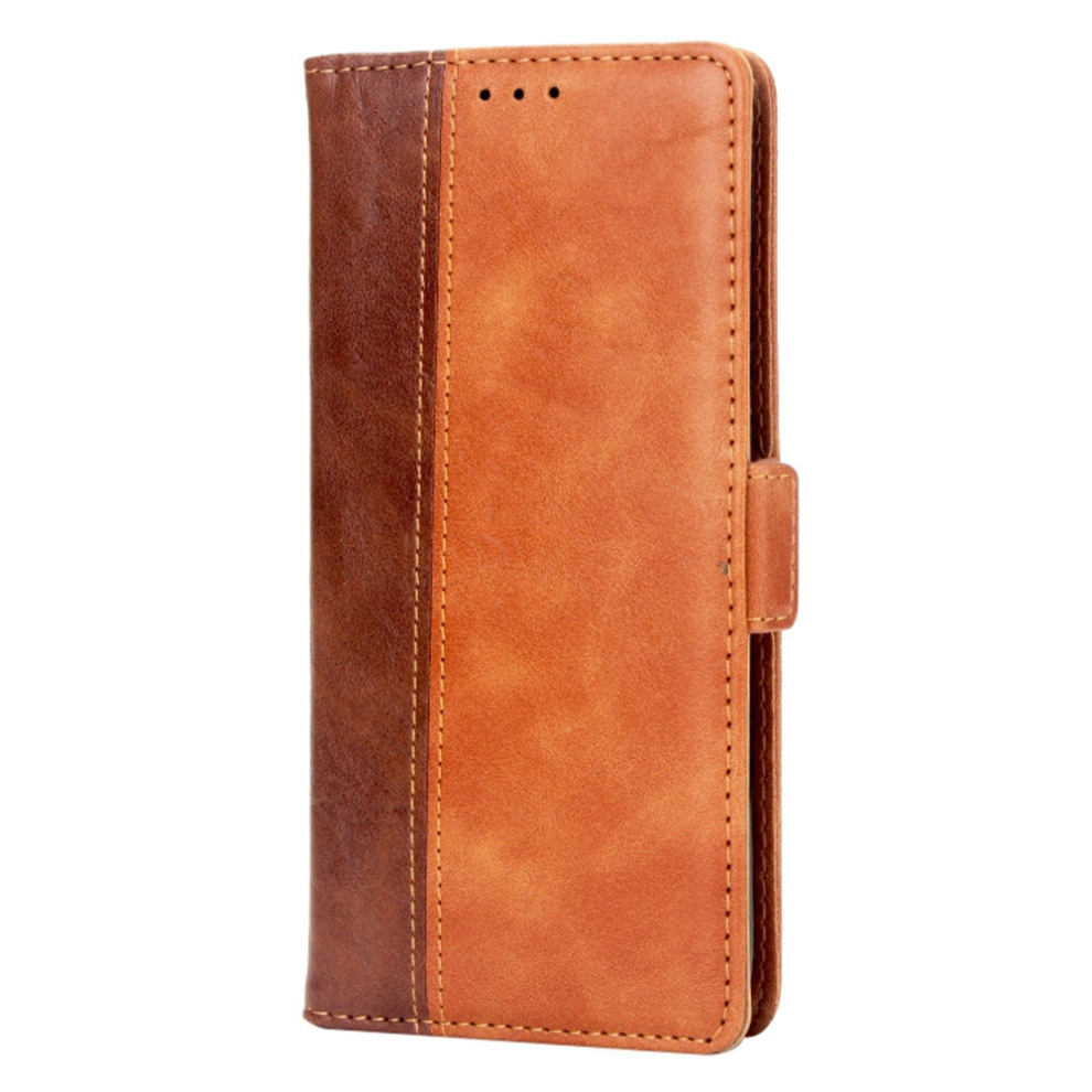 For Galaxy Note10+ Retro Texture Contrast Color Splicing Horizontal Flip Tpu + Pu Leather Case With Card Slots & Holder & Wallet(Brown) Brown 8881471541269