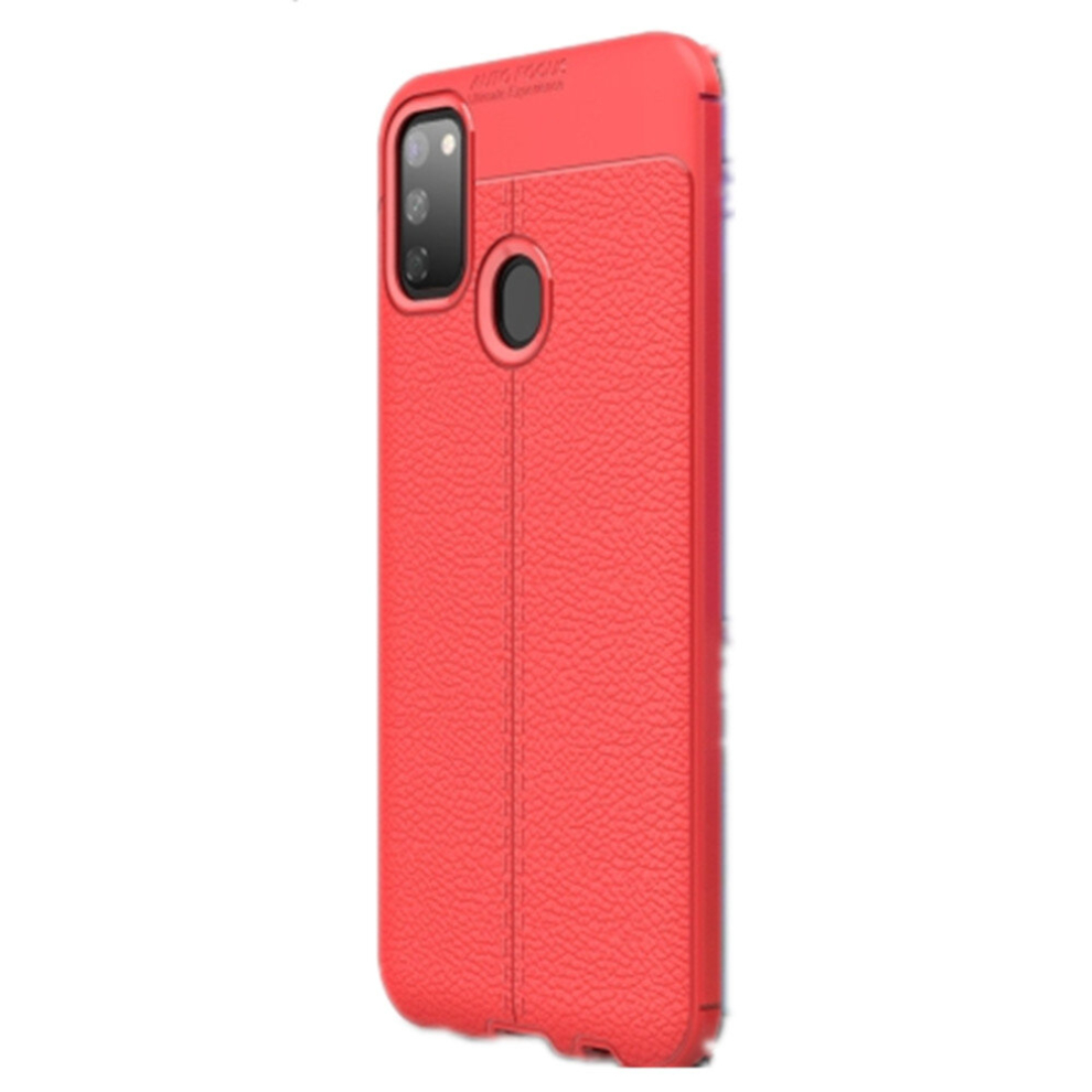 2 Pcs For Galaxy M30s Litchi Texture Tpu Shockproof Case(Red) Red 8881471553828