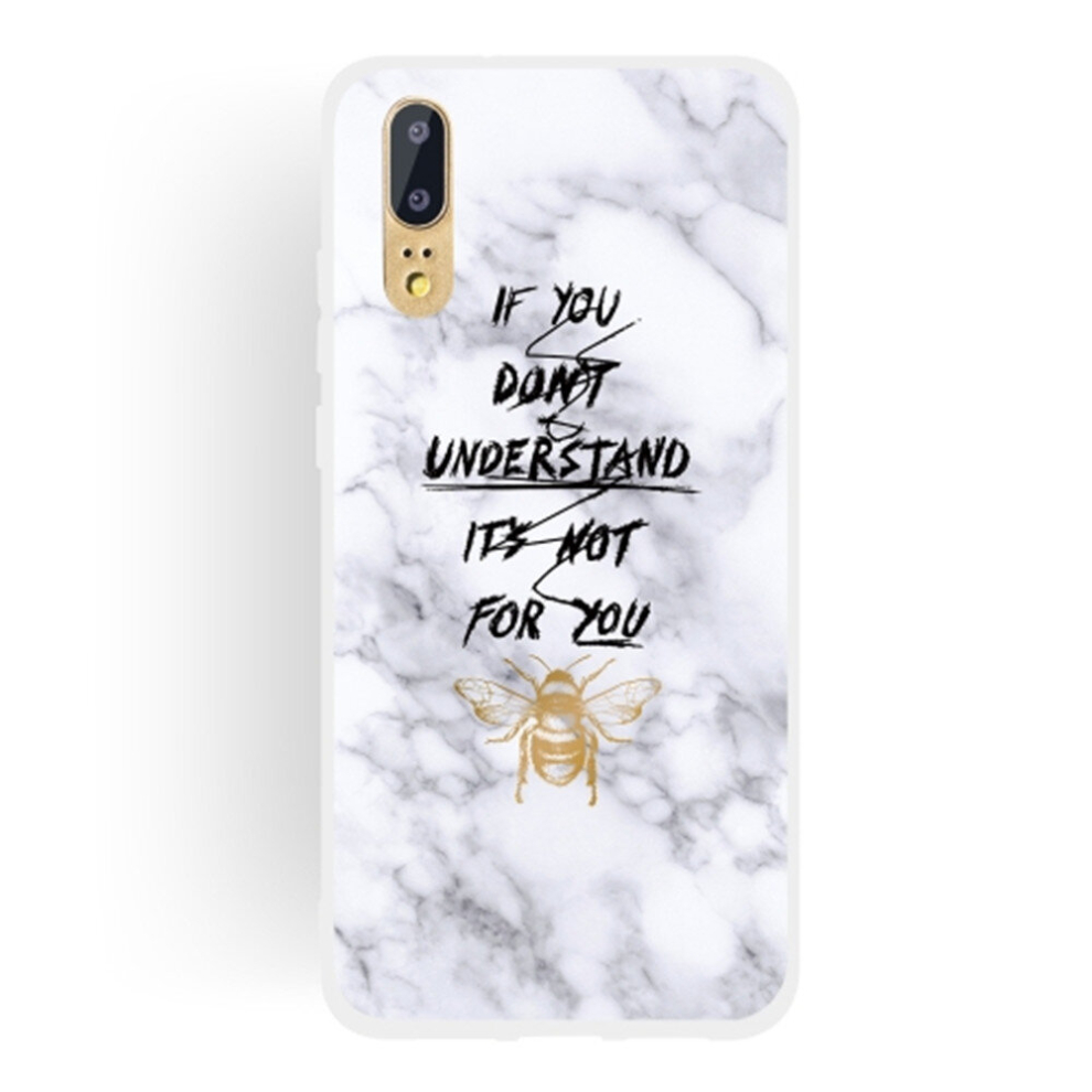 3 Pcs Bee Scrub Semi-Transparent Tpu Marble Phone Case For Huawei P20 Lite 8881471556423