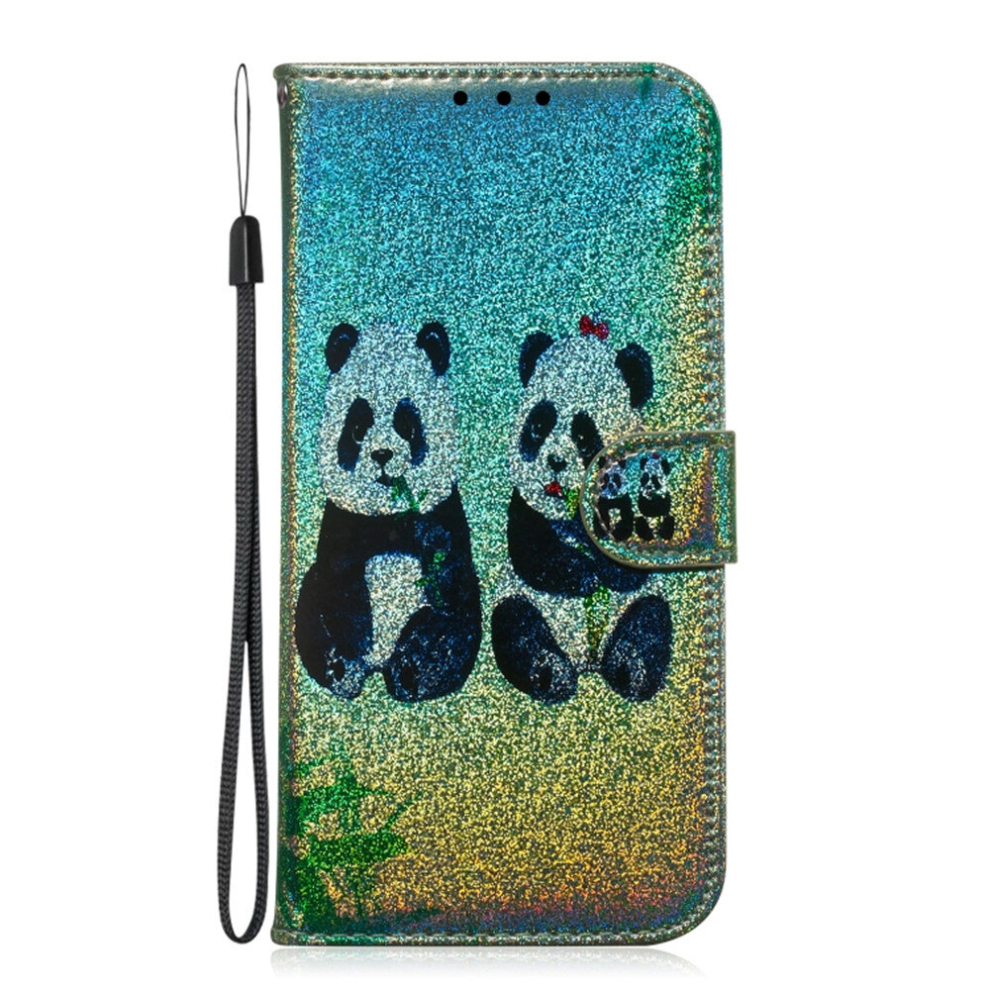 For Huawei P20 Colored Drawing Pattern Colorful Magnetic Buckle Horizontal Flip Pu Leather Case With Holder & Card Slots & Wallet & Lanyard(Two Pandas 8881471553637