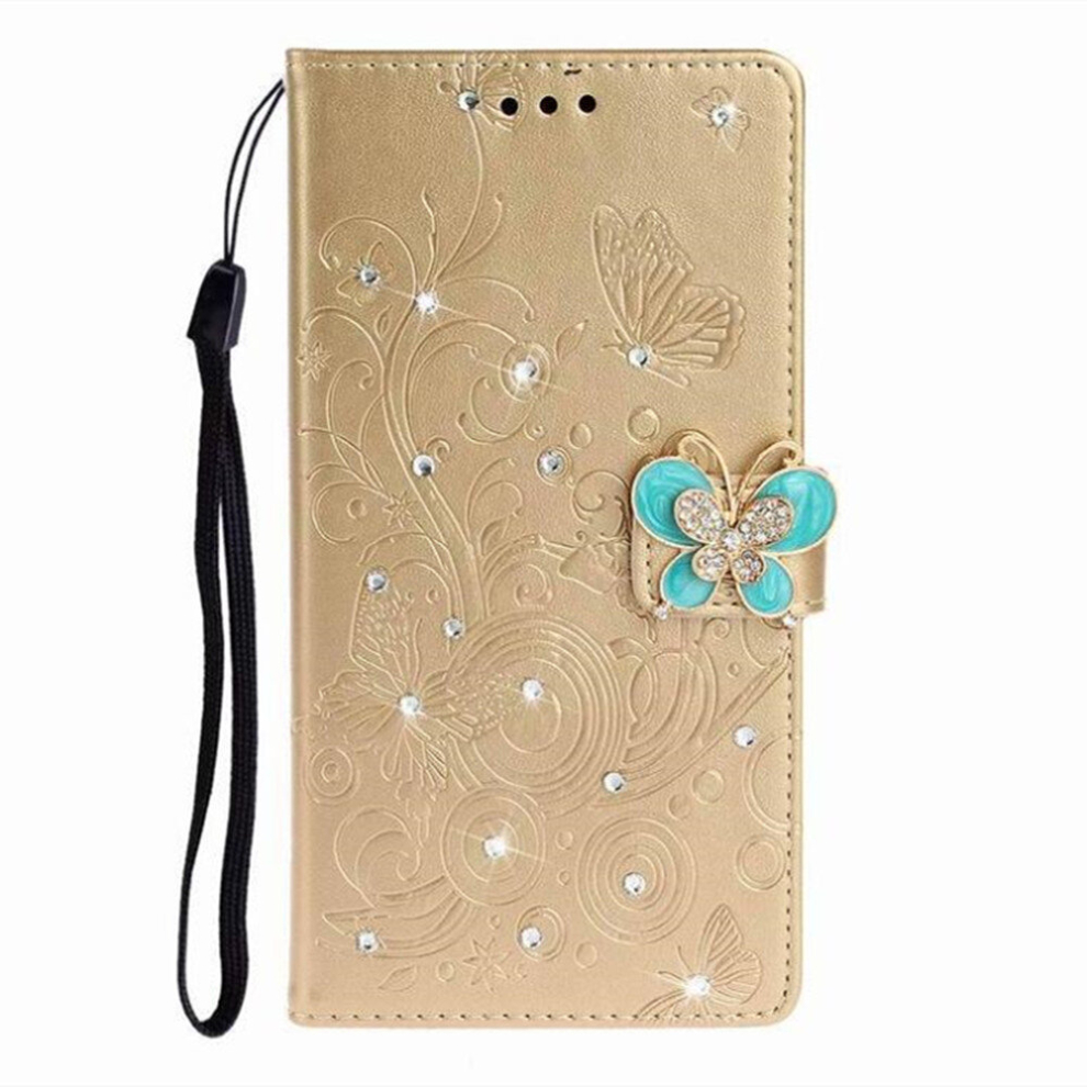 Diamond Encrusted Butterflies Love Flowers Pattern Horizontal Flip Leather Case For Nokia 5.1, With Holder & Card Slots & Wallet & Lanyard(Butterfly G 8881471556584