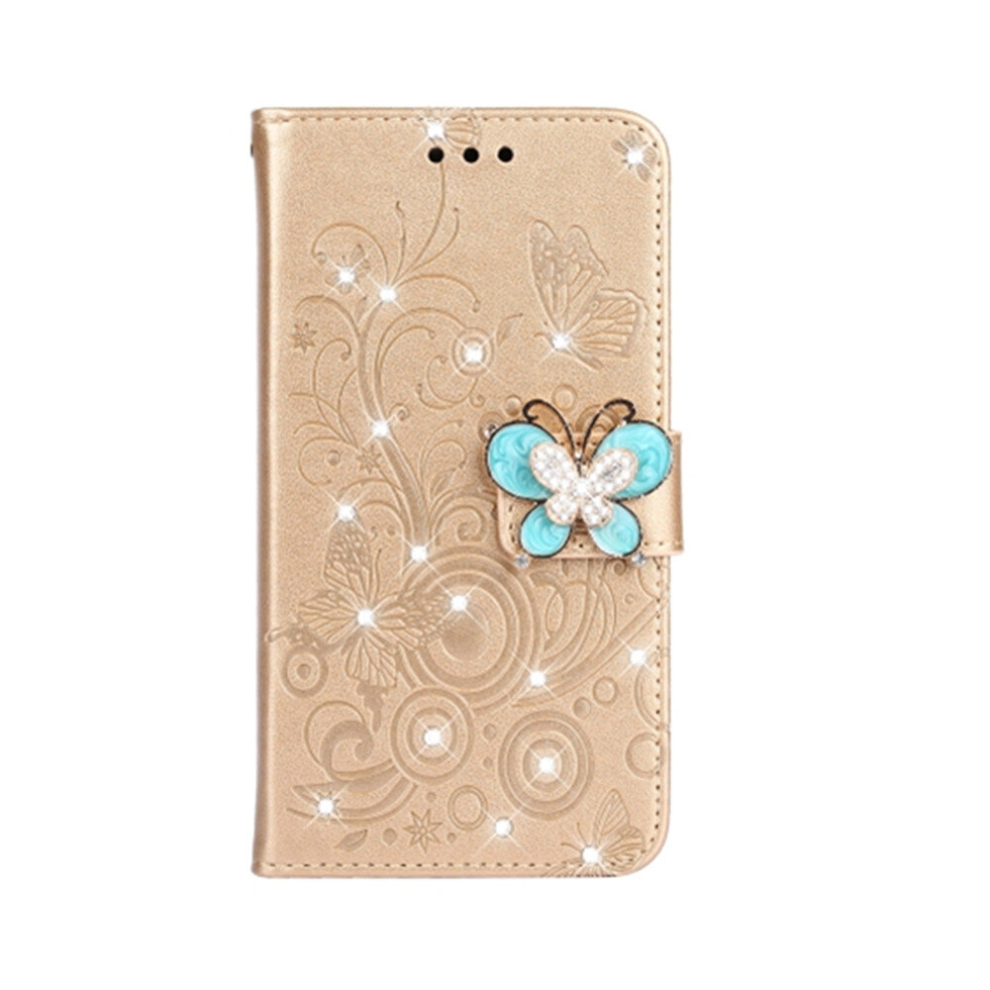 Diamond Encrusted Butterflies Love Flowers Pattern Horizontal Flip Leather Case For Galaxy S9 With Holder & Card Slots & Wallet & Lanyard(Butterfly 8881471556461