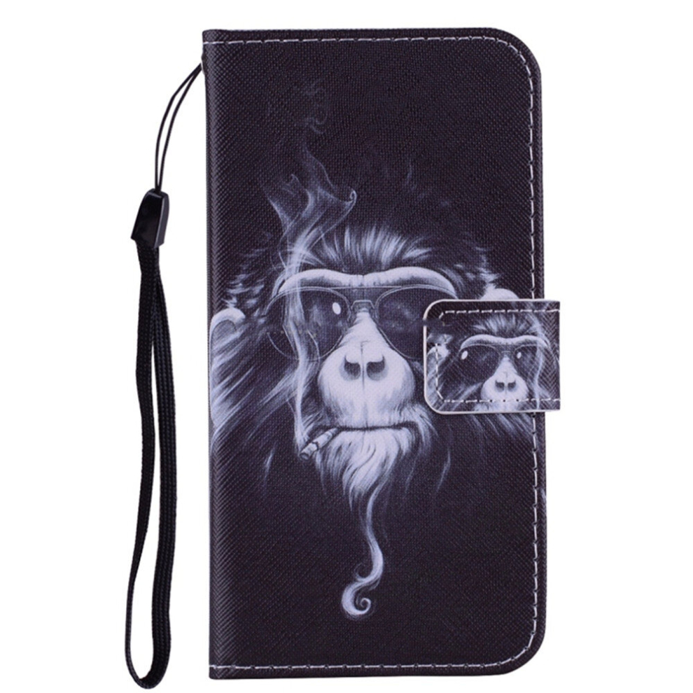Chimpanzee Pattern Colored Drawing Horizontal Flip Leather Case For Huawei P30 Pro, With Holder & Card Slots & Wallet & Lanyard 8881471556843