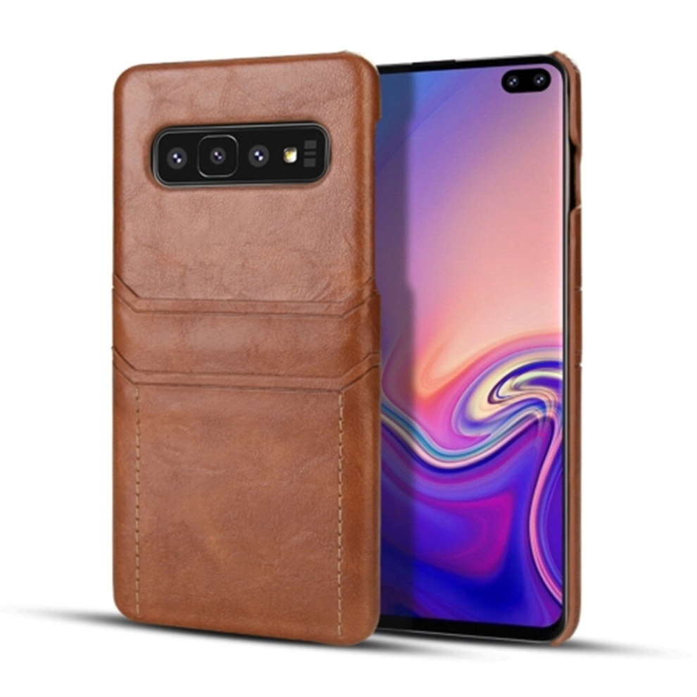For Galaxy S10 Calf Texture Pu + Pc Protective Case With Card Slots(Brown) Brown 8881471552937