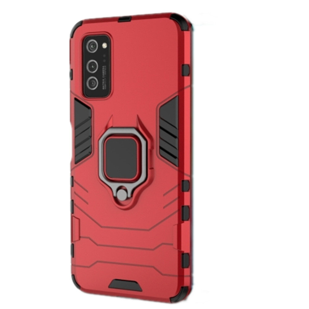 For Huawei Honor V30 Pro Shockproof Pc + Tpu Protective Case With Magnetic Ring Holder(Red) Red 8881471549036