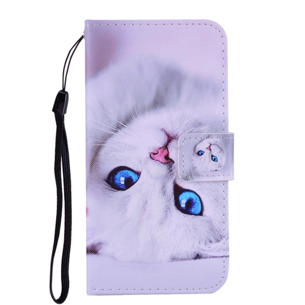2Pcs Cat Pattern Colored Drawing Horizontal Flip Leather Case For Huawei Mate 20 Lite, With Holder & Card Slots & Wallet & Lanyard White 8881471552777