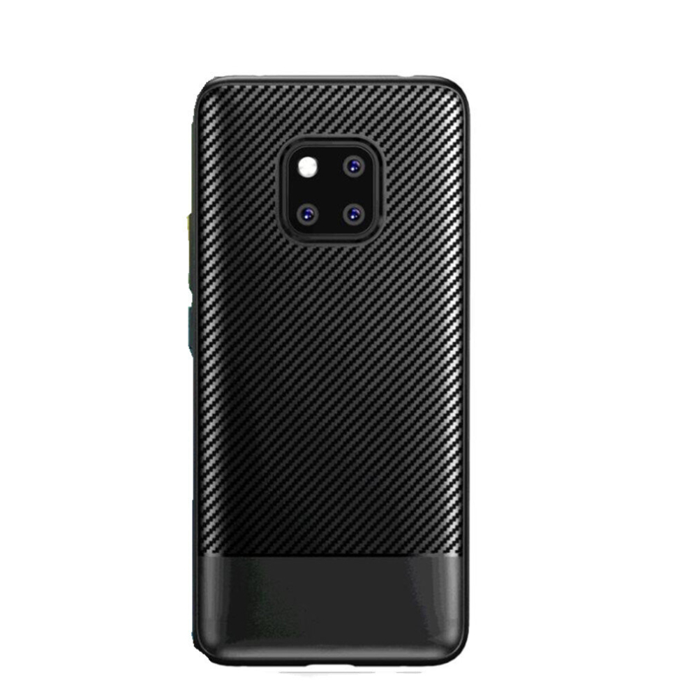 2Pcs Carbon Fiber Texture Tpu Case For Huawei Mate20 Pro (Black) Black 8881471555860