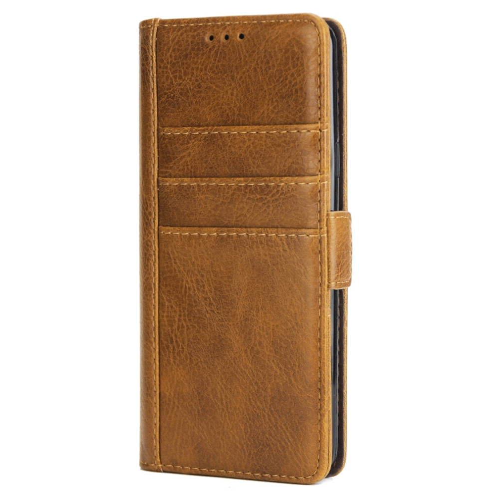 For Galaxy S9+ External Three Card Slots Leather Texture Horizontal Flip Tpu + Pu Case, With Card Slots & Holder & Wallet(Light ) Brown 8881471548206