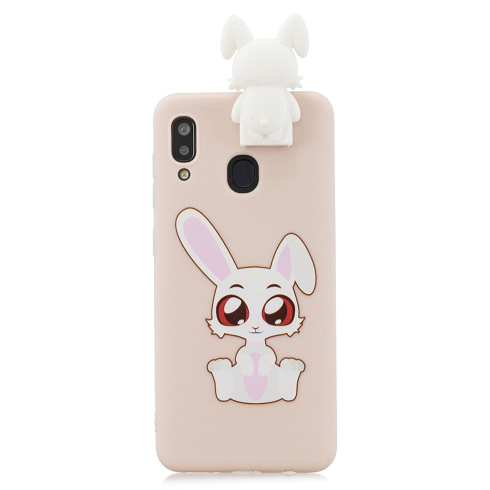 For Galaxy A20e Cartoon Shockproof Tpu Protective Case With Holder(Rabbit) 8881471552968