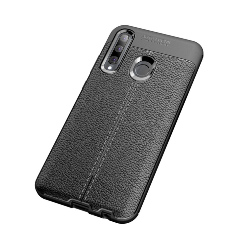 2Pc Litchi Texture Tpu Shockproof Case For Huawei Honor 10I (Black) Black 8881471555907