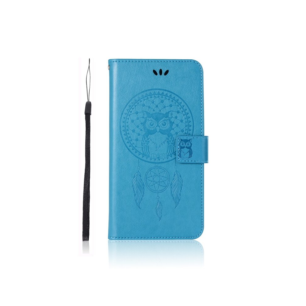 Wind Chime Owl Embossing Pattern Horizontal Flip Leather Case With Holder & Card Slots & Wallet For Xiaomi Redmi 6 Pro(Blue) Blue 8881471545243
