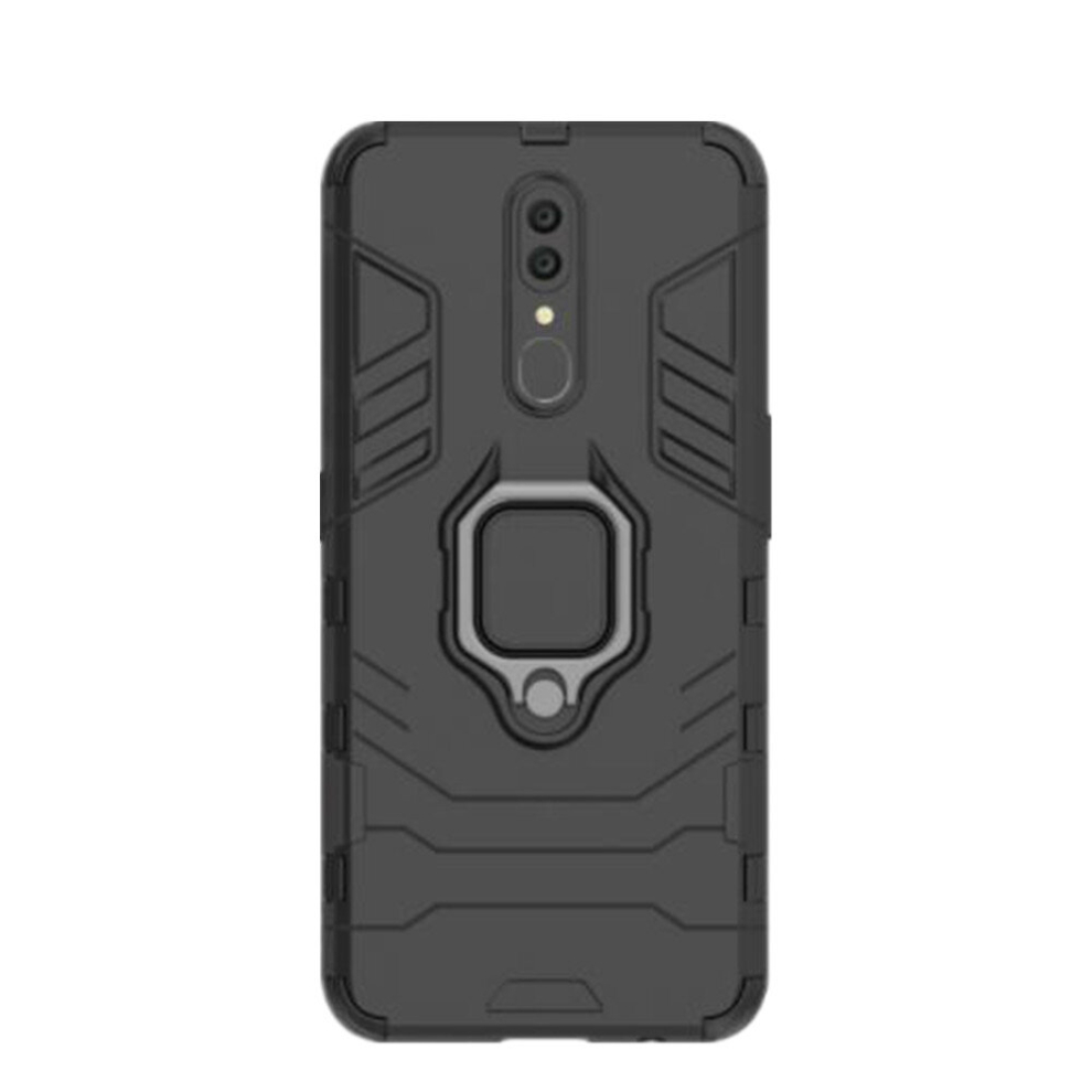 2Pcs Shockproof Pc + Tpu Case With Magnetic Ring Holder For Oppo F11 (Black) Black 8881471556140