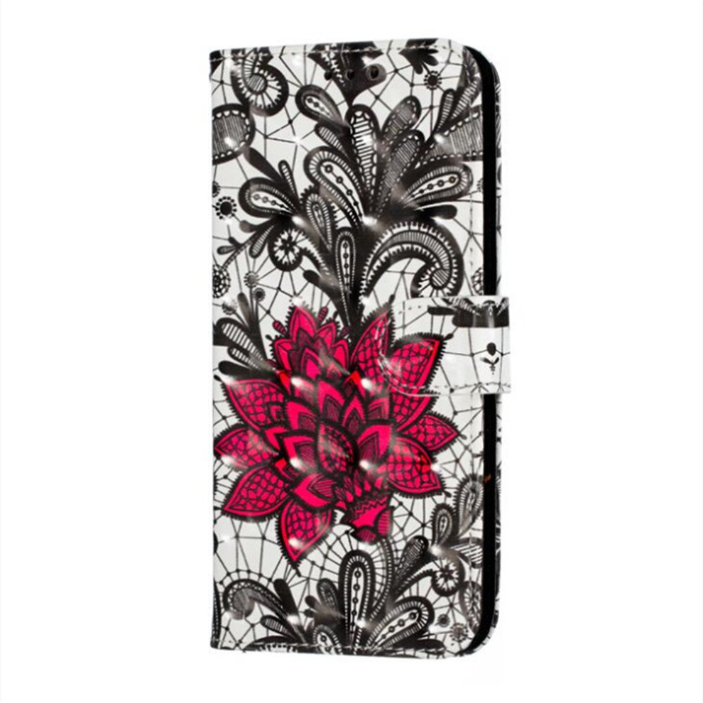 3D Pattern Colored Drawing Horizontal Flip Leather Case For Samsung A20e/A10e, With Holder & Card Slots & Wallet & Lanyard(Lace Flower) 8881471555976