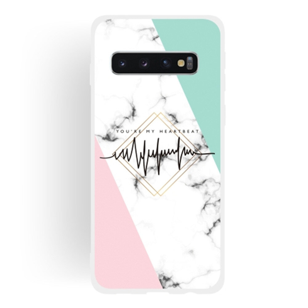 3Pcs Scrub Semi-Transparent Tpu Marble Phone Case For Galaxy S10+ 8881471556188